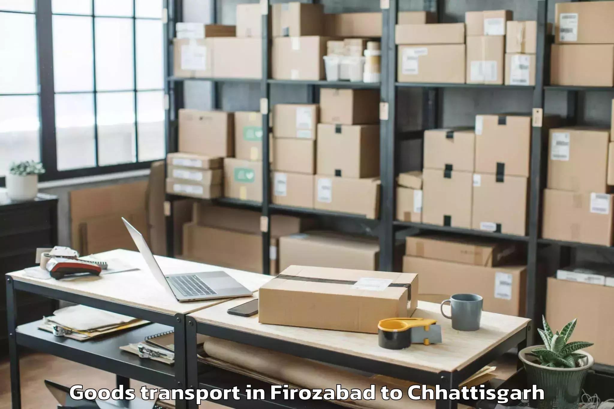 Book Your Firozabad to Sarguja University Ambikapur Goods Transport Today